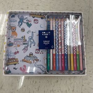 Roller Rabbit Illustrated Colored Pencil Tin — White & Multi